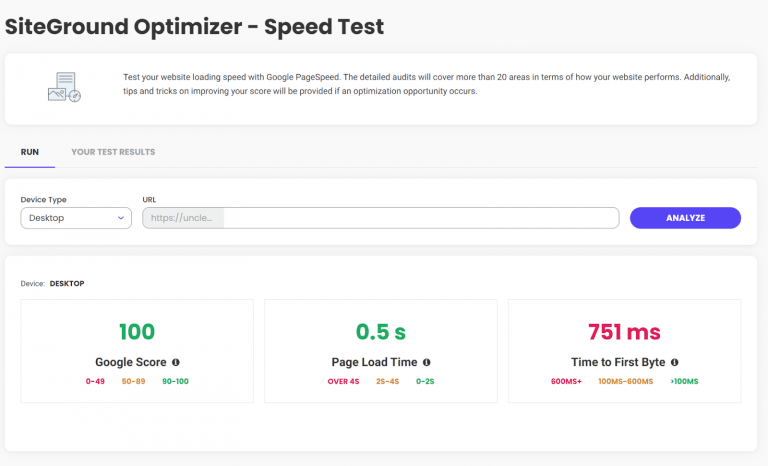 Siteground Performance Comparison Loading Speed